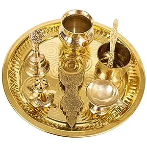 Partial Payment for Brass Pooja Thali Set (Pay 90Rs. for courier charges rest on delivery) 1755682871-50