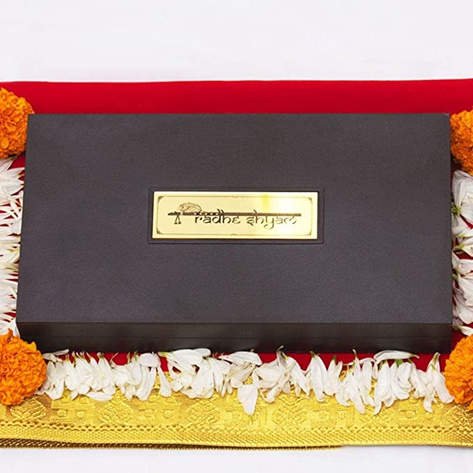 24 Karat Gold Coated Radha Krishna God Idol with Charan Paduka |
