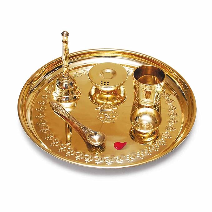 Pooja Thali (Diya, Agardan, Yachman, Ghanti, Gilasiya)